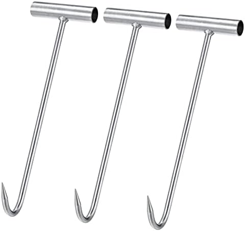 Uxcell T-Handle Carne Granking Hook, Galvanized T ganchos para o restaurante de açougueiro de cozinha 6 3pcs