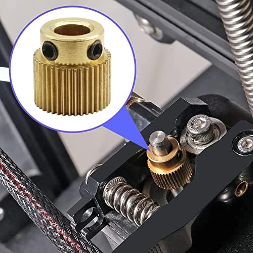 Lymgs 3D Impressora 40-dente de tração de bronze, extrusante de latão compatível com CR-10 CR-10S S4 S5 Ender 3 Ender 3 Pro,