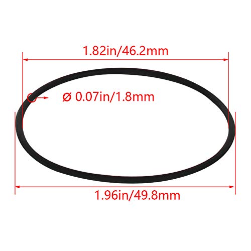 Bettomshin 1pcs nitrila de borracha O-rings, 49,8 mm OD 46,2mm ID de 1,8 mm de largura, arruela métrica de vedação de