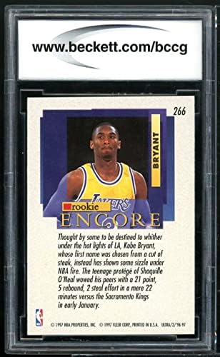 1996-97 Ultra 266 Kobe Bryant Rookie Card BGS BCCG 9 Perto da Mint+