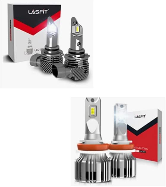 LASFIT 9005 High Beam H11/H8/H9 Combatão de feixe baixo LED, pacote de 4