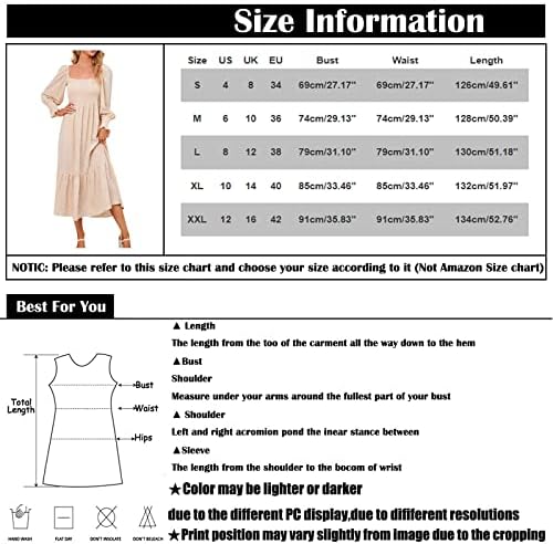 Nokmopo Mulheres vestido formal moda casual cor sólida boho vestido solto com manga comprida saia média de manga longa