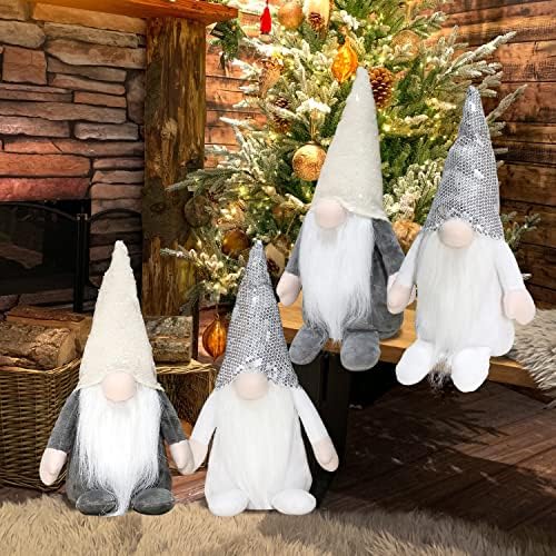 Aesto Christmas Gnomos Decorações de pelúcia, conjunto de 4 gnomos suecos para os gnomos suecos Tomte, Escandinava