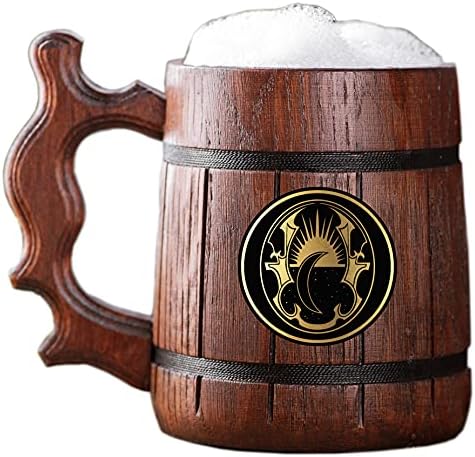 Caneca de ordem transcendente de tormento Planescape. Caneca de cerveja de madeira. Caneca de madeira personalizada