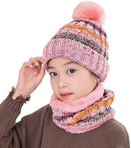 Fabeilai meninos meninos lenço de gorro de inverno Lenço de chapéu definido para crianças malhas de malha quente lenço