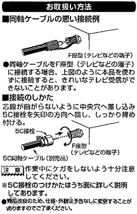 Antena do Japão F-5S-SP Easy Connector F-Type de contato do tipo para 5c, pacote de 2