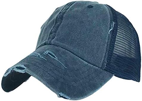 Cap de malha de algodão lavado vintage Capinho de beisebol de algodão angustiado Hat chapéu de beisebol Unissex Ajuste Polo Trucker