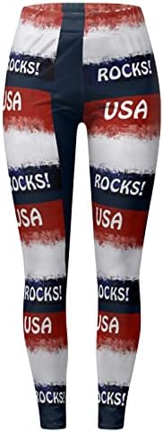 4 de julho Leggings for Women USA Flag da cintura alta executando leggings de ioga