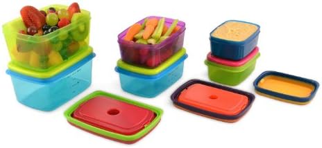 Conjunto de almoço saudável para crianças e crianças, conjunto de contêineres reutilizáveis ​​de valor de 14 peças com pacotes de