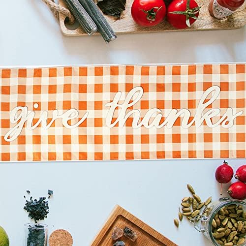Ação de Graças Runner - Decorações de peru para o jantar, 1 conjunto de linho na colheita sazonal colheita de cozinha decoração para decoração de festa em casa coberta toalha de mesa de laranja 13 * 72 polegadas