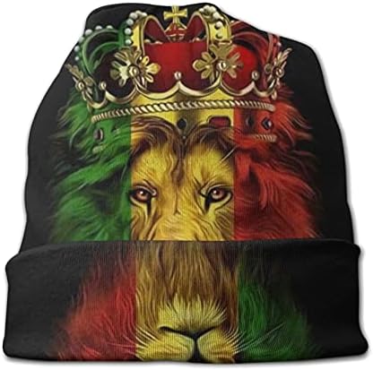 Niqqzit jamaican rasta reggae judah chapéu de gorro de leão para homens/mulheres gorro desleixado tampa de caveira de inverno