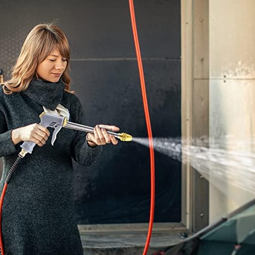 Bico de mangueira de água de alta pressão inoxidável - bico de spray longo flexível para casa, carro, gramado, plantas