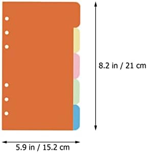 Nuobesty A5 Binder 90pcs Para cartões internos, anel de papel insere orifícios de tamanho Acessórios Divisores mensais, categorias