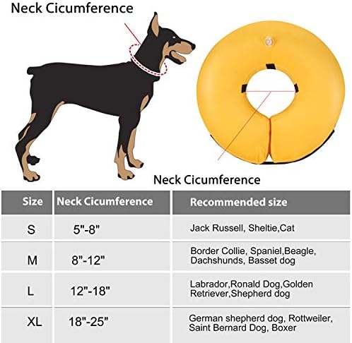 Collar de recuperação de muksiron para cães, colar de cone de cães infláveis ​​de proteção suave para a cirurgia após
