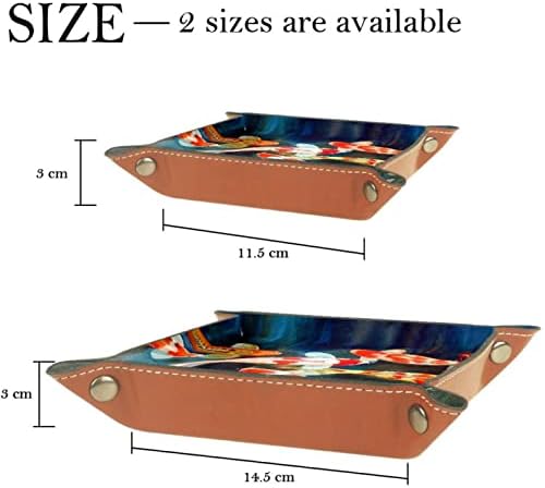 Bandeja de manobrista de couro, bandeja de dados suporte quadrado dobrável, placa organizadora de cômoda para trocar a chave