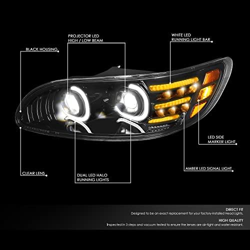 Motor de DNA HL-Hay-031-BK Par de faróis de LED de interruptor do projetor C-HALO compatíveis com 08-19 Peterbilt 325 / 05-20 Peterbilt