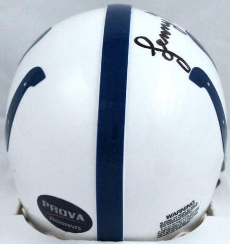 Lenny Moore autografou Baltimore Colts Mini Capacete com Hof ​​-Prova *Black - Mini Capacetes Autografados da NFL