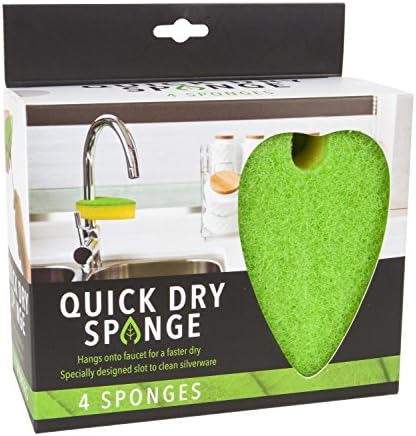 Evriholdder Sponge Quick Dry, resistente ao odor, pendura da torneira, design especial de folhas, slot de limpeza de talheres, 8 pacote