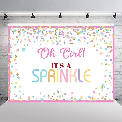 Ticuenicoa 7 × 5ft menina Sprinkle Baby Birthday Birthday Birthday Bordaldrop Sprinkle Donut Pink Dots coloridos é Sprinkle Girls