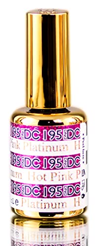 DND DC Platinum Gel Polish, Premium Gel Polish para unhas contendo glitter, platina rosa quente 195