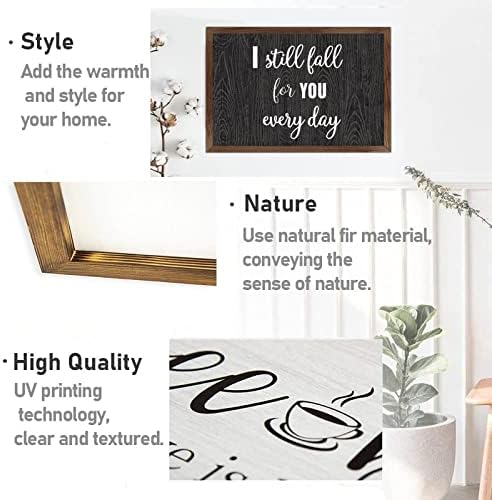 Love Quote Frame Sinais de madeira Eu ainda me caio para você todos os dias Vintage Wood Picture Frame Motivational Rustic Signen Sign para Wall Decoration Sauda Holiday Gift 8x12 polegadas