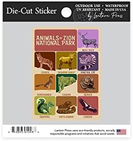 Adesivo de corte de corte Zion National Park, Utah, Animais de Sião, Adesivo de Vinil Contour 1 a 3 polegadas, Pequeno
