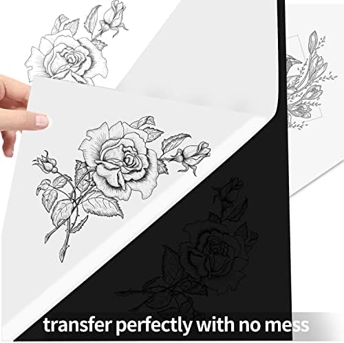 Papel de transferência de tatuagem de Yilong 50 folhas papel estêncil de tatuagem 3 lençóis em camadas papel estêncil para tatuagem A4 Tamanho Diy Ultra HD Térmica Tattoo Kit Tattoo Supplies