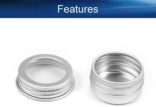 Bettomshin 12 pacote 0,17 oz latas de latas parafuso latas de alumínio redondo superior parafuso recipientes de tampa com janela