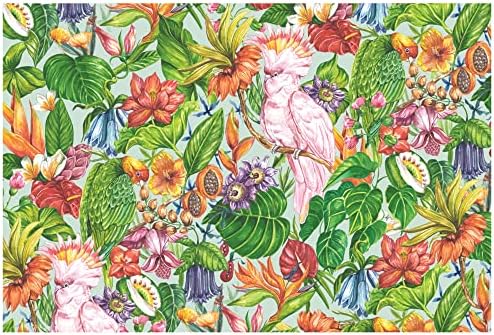 Placemats de papel floral para mesa de jantar - Blooms tropicais Placemats descartáveis ​​para a primavera da temporada de verão - 24 folhas por almofada americana feita