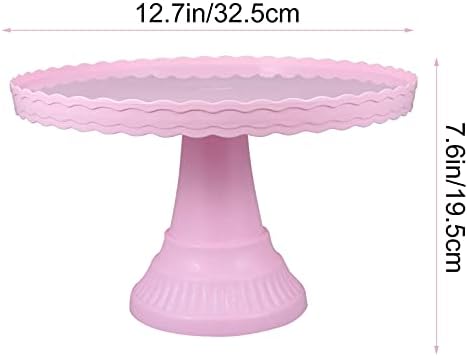 Valiclud bolo rosa stand redond cupcake display de sobremesa de metal suportes para lanches prato de doce chá de bebê aniversário