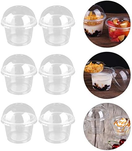 CUIXO DE CUPCOS HEMOTON 20PCS Único recipientes individuais de cupcake copos de salada transparente com tampas descartáveis