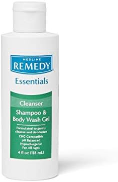 Remédio Essentials Shampoo e Gel de lavagem do corpo, aroma de baunilha cítrica, garrafa de flip-top de 4 onças, 1 contagem