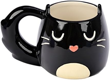 GrindStore Feline Fine Black Cat em forma de caneca