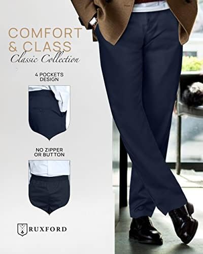 Calças elásticas da cintura elástica de Ruxford para idosos - calças masculinas adaptáveis ​​para idosos | Calças