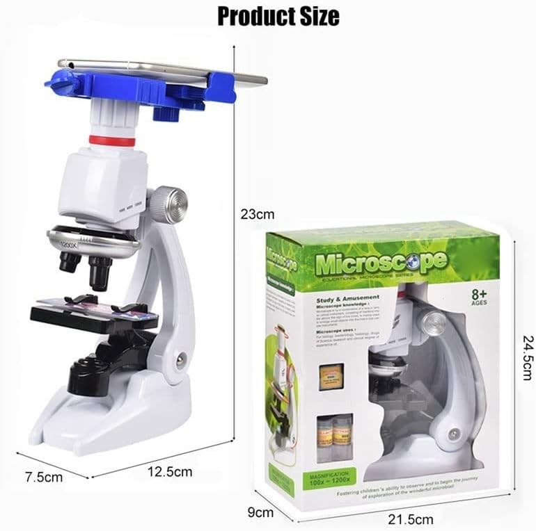 Acessórios para microscópio 1200X LAB LAB MICROSSCOPE KIT para crianças Biologia Microscópio Consumíveis de laboratório