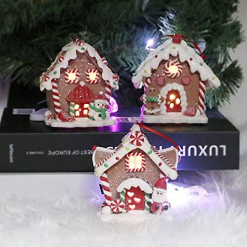 PretyZoom 2 PCs Casas Ornamentos Mini Operam a decoração de aniversário Present PRE- com Gingerbread decorativo minúsculo