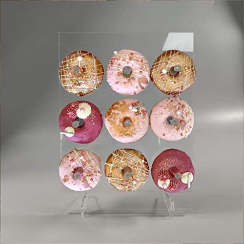 Luxshiny Donuts Acrílico Display Stand 9 buracos Clear Donut Stands Bagels Solter para Banquet de Banquetes de Casamento