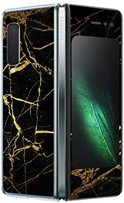 Mightyskins Skin Fiber para Samsung Galaxy Fold | Acabamento protetor de fibra de carbono texturizada e durável | Fácil de aplicar, remover e alterar estilos | Feito no mármore de ouro preto dos EUA