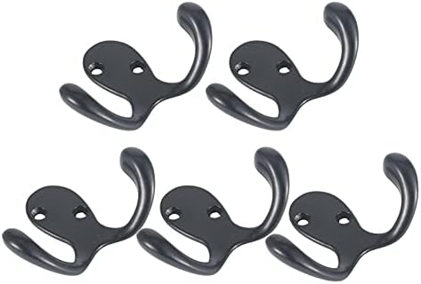 Anyufei Closet Hanger Prenda de roupas 5pcs liga de metal de zinco Double Hook Parede Toalha Toalha Toalha Cabelo Chapéus