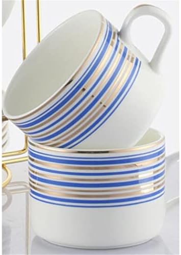 Trexd Europeu Ceramic Cup Cop de café conjunto de café Copo de 6 peças Conjunto de chá de chá de flores de flor da casa Creca de pires