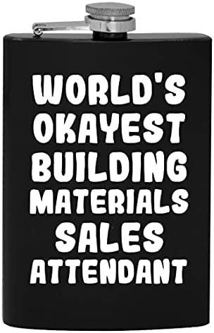 Atendente de vendas de materiais de construção do mundo - 8 onças de quadril de quadril bebendo calçado de álcool