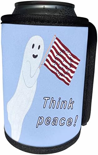 Pintura 3drose de fantasma segurando o sinal de paz da bandeira dos EUA com. - LAPA BRANCHA RECERLER WRAP
