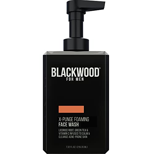 Blackwood for Men X -Punge Facaming Face Wash - Limpador facial orgânico e natural da acne para a pele oleosa a normal