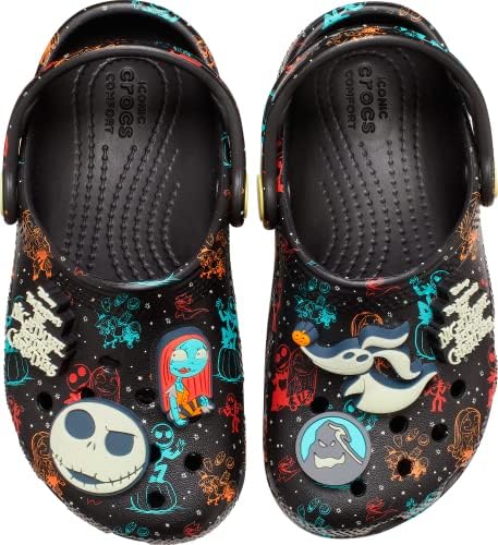 Crocs Unissex-Child Classic Disney The Nightmare Before Christmas Glow in the Dark Clogs