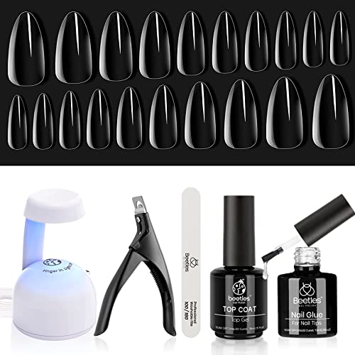 Kit de extensão de unhas polonês de besouros com 240 PCs Gelly TIPS MELA FORMA DE ALMONGO CLIP