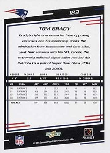 Pontuação de 2004 183 Tom Brady New England Patriots NFL Football Card NM-MT