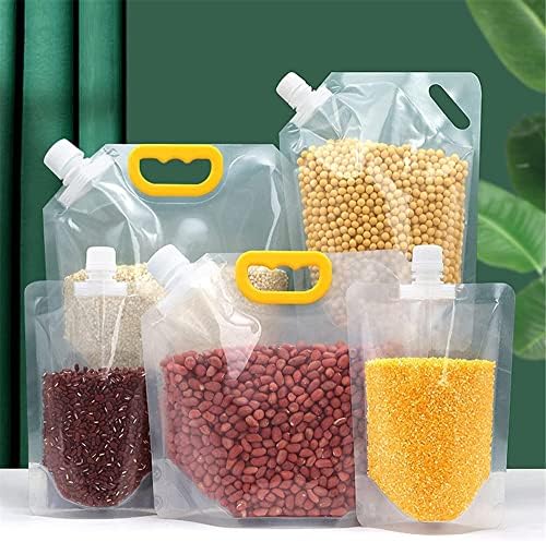Bolsa selada à prova de umidade de grãos, sacos de sucção de armazenamento de grãos transparentes laváveis, bolsas