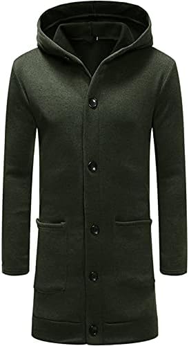 Xzhdd Men's Men's Hoodie Cardigan Wool Blend Trench Coat