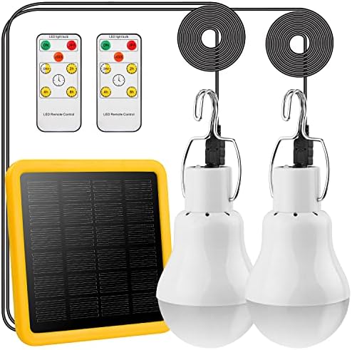 Lâmpadas solares 2pcs com cabo remoto e 11,48 pés*Bulbos solares recarregáveis ​​de 2,130lumen para lâmpadas solares para interior,