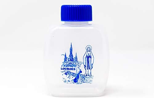 LOURDES GRANHEIRA DE ÁGUA BELA X 1 GRANHA ÚNICA. Feito de plástico transparente, com imagem azul - tamanho: 87ml - Beautifu - tamanho: 87ml - design bonito, cheio de água de Lourdes